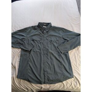 NWOT Columbia Men's XL Omni-Shade Blue Long Sleeve Button Up Performance Shirt